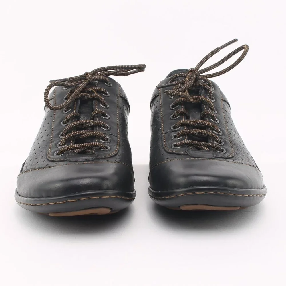 Born Black Perforated Leather Lace-Up Casual Oxford Sneakers Women's 6 NWT - Picture 5 of 15